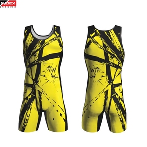 Vêtements de sport pour hommes, combinaisons de lutte en tissu respirant à compression, équipement d'entraînement de lutte, vente en gros - Product Image 1