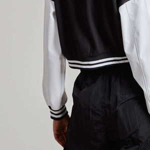 Women's Winter Varsity Jacket Custom Blank OEM Raw Wool Sleeves Stand Collar Breathable Eco-Friendly High Quality Custom Colors - Product Image 6