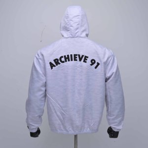 High Quality Customized Lightweight Men's Hooded Winter Sweatshirt 100% Cotton Fabric Ventilated Breathable Zip Retro Design - Product Image 5