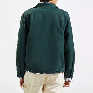 Veste en toile cirée rétro kaki pour homme avec grandes poches perlées, 100% coton, manteau vintage - Service OEM, produit fini - Product Image 3