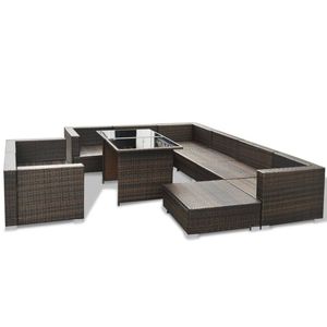 Ensemble de meubles d'extérieur marron et blanc crème pour l'ambiance du jardin - Product Image 4