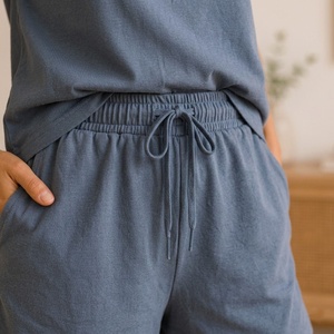 Ensemble de pyjama en jersey de coton et élasthanne respirant pour femmes, avec short, style simple, pour l'été - Product Image 5