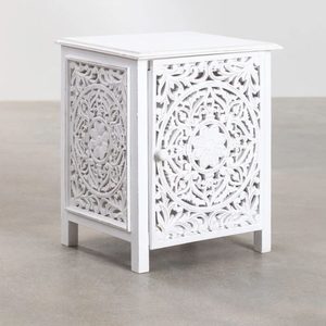 Carved Wood Nightstand Bedside <b>Table</b> <b>Storage</b> Cabinet Modern Bedroom <b>Side</b> <b>Table</b> - Product Image 2