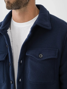 Chemises en polaire à manches longues pour hommes, 100% polyester, qualité supérieure, tendance, décontractées, vêtements de plein air, logo personnalisé - Product Image 3