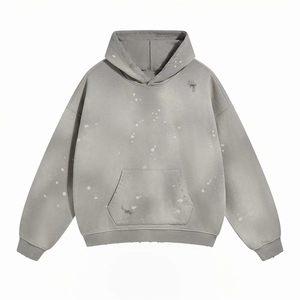 Sweat à capuche uni délavé à l'acide, personnalisé, style vintage, en mélange de coton, collection Washed Basics - Product Image 2