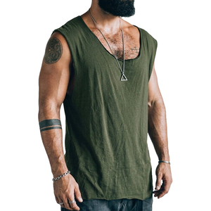 Débardeur de sport pour homme Parium à col profond, en maille slub respirante, personnalisable, vente en gros, débardeurs de gym vierges pour hommes - Product Image 3