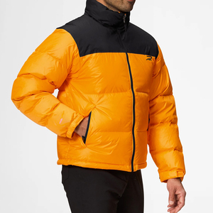 Chaqueta de Plumón para Hombre, Color Naranja y Negro, con Bloques de Color, Cuello Alto, Cierre de Cremallera, Resistente al Viento, Informal, para Invierno, Corte Regular - Product Image 6