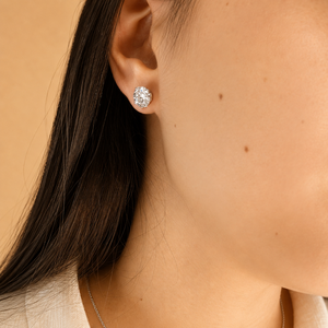 2 Carat Round Cut Lab Grown Diamond Stud Earrings IGI Certified 14K Gold - Product Image 2