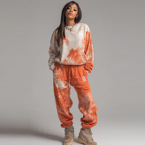 Ensemble de survêtement streetwear coupe-vent délavé à l'acide pour femme, sweat-shirts et pantalons de survêtement tricotés délavés à la pierre, ensemble de survêtement jogger mi-lourd délavé pour femme - Product Image 5