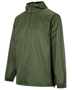Veste coupe-vent à capuche haut de gamme pour homme, verte, manches longues, fermeture éclair, décontractée, vêtement d'extérieur printemps, polyester tissé, couleur unie - Product Image 1