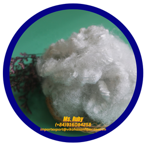 Vietnam fabriqué 6D H blanc 100% ignifuge fibres discontinues de polyester recyclées matériau de remplissage en béton de coton de qualité vierge - Product Image 6