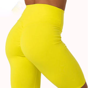 Shorts de motard pour femmes, taille haute, en coton jaune, shorts d'été, shorts tendance pour femmes, shorts personnalisés, service OEM - Product Image 5