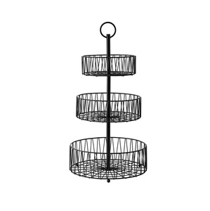 Panier de rangement de comptoir de cuisine en fil de fer à 3 niveaux pour fruits et légumes, durable, taille et forme personnalisables, vente chaude - Product Image 1