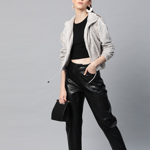 Women Sherpa fleece Faux Fur Wool Coat Breathable Warm Plush Casual hooded zipper collar Jacket snow wear <b>comfy</b> button closure - Product Image 4