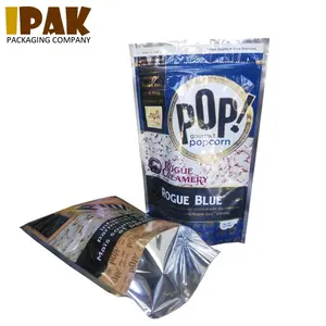 Popcorn-Verpackungs tasche aus Aluminium folie mit Reiß verschluss