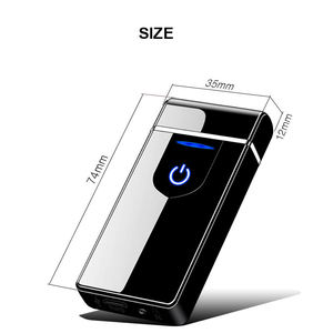 Dericsson Classic Men's USB Design Custom Logo Option Charging <b>Rechargeable</b> Double Portable Arc Windproof Cigarette Lighter - Product Image 6