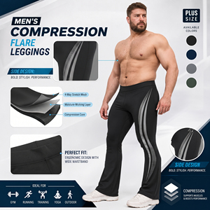 Custom Printed <b>Flare</b> <b>Leggings</b> Men Elastic Waist Gym Fitness Pants Men Yoga Wear Compression Trousers Men Plus Size <b>Flare</b> <b>Legging</b> - Product Image 5
