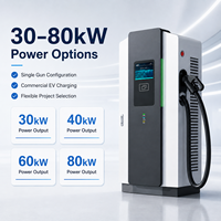 Stations de recharge publiques de faible capacité pour hôtels, lieux de travail, parkings. Sortie CC 30-80 kW, entrée CA 380 V, multi-connecteurs