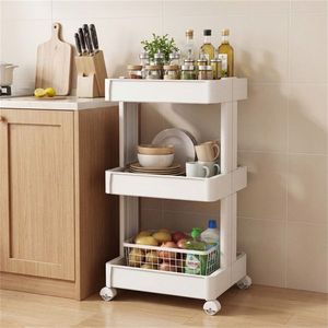 Carrello portaoggetti a 3 livelli fai-da-te con ruote, 39,4 cm x 36,8 cm x 76,2 cm, con vassoi ventilati rimovibili per cucina e bagno - Product Image 2