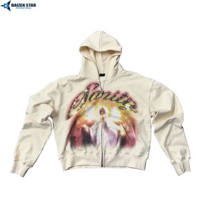 Sweat à capuche zippé personnalisé OEM 100 % coton molletonné, uni, unisexe, fermeture éclair intégrale, fournisseur - Product Image 6