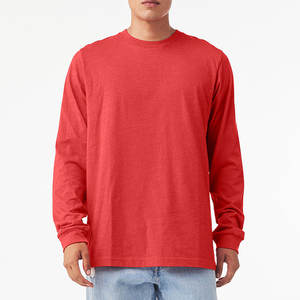 Wholesale 100% Cotton Knitted Oversized Neck <b>Men's</b> T-<b>Shirts</b> Long Sleeve Regular Fit Custom <b>Silk</b> Screen Printed Breathable - Product Image 4
