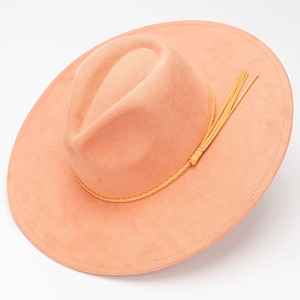 Solid Color Suede Fedora <b>Hat</b> with Nap Detail for Women and Men Vintage 10cm Brim <b>Band</b> Accessories for Casual and Party Scenes - Product Image 5