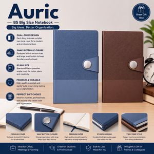 A5 PU Leather <b>Notebook</b> Sewing Bound Planner Snap Button Journal Textured Cover <b>Thick</b> Pages Office Gift Custom Logo - Product Image 1