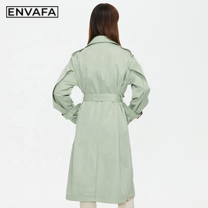 Gabardina Larga Elegante con Logotipo Personalizado, Nueva Colección, Cierre de Botón, Color Sólido, Transpirable y Ecológica - Product Image 3