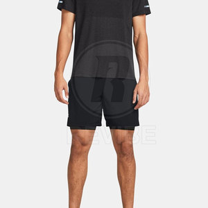Latest Design 2 in 1 Shorts Custom Logo Elastic Waist <b>Mid</b> Solid Fitness Wear Workout Gym Short for Men Online Sale - Product Image 5