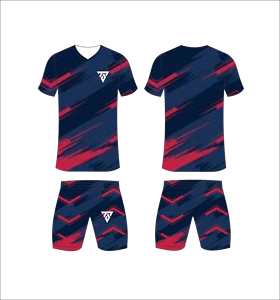 Custom Sublimated Geometric <b>Soccer</b> Jersey Set V-Neck Short Sleeve Moisture Wicking Athletic Fit All Seasons Adult Men - Product Image 2