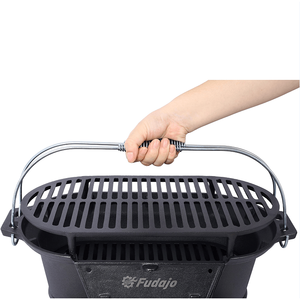 76292981 Piccolo Griglia a Carbone Ovale in Ghisa per Esterni, 100% Alta Qualità, Lavorazione Squisita, Griglie da Campeggio, Padella - Product Image 4