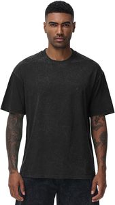 T-shirt décontracté en coton pour homme, tissu doux de qualité supérieure, usage quotidien, délavage acide, respirant, écologique, séchage rapide, 220 grammes, OEM ODM - Product Image 2
