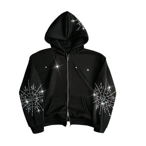 Sudadera con Capucha de Invierno de Diseño de Lujo, 100% Algodón Sólido, con Pedrería, Brillo de Diamantes, Alta Calidad - Product Image 1