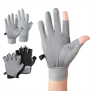 Gants de cyclisme en soie glacée rafraîchissants pour l'été, respirants, demi-doigts, unisexes pour hommes et femmes, protection solaire, activités de plein air - Product Image 5