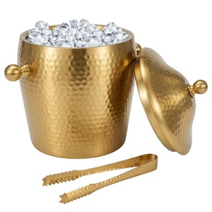 Contenedor de Hielo Metálico de Gran Capacidad, Resistente al Óxido, con Pinzas para Servir, Cubo para Champán Plateado Pulido Tipo Espejo para Bar Profesional - Product Image 2