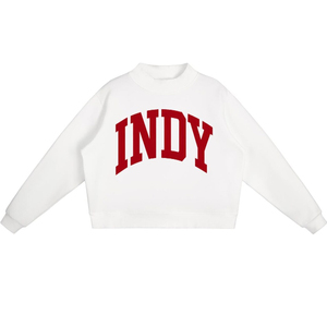 Sudadera Moderna Personalizable con Cuello Alto y Parches de Chenilla Gris Jaspeado, 350GSM, Felpa Gruesa, Estilo Universitario - Product Image 5