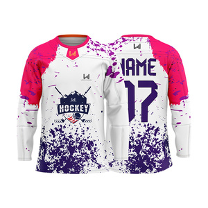 Personalized Moisture Wicking Quick Dry Anti Bacterial Heat Transfer <b>Printed</b> <b>Mesh</b> 100% Polyester Professional Ice Hockey Jerseys - Product Image 6