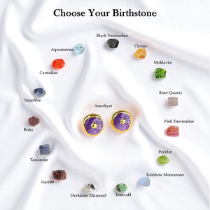 Gold Plated 925 <b>Silver</b> Garnet Earrings – 12mm Handmade Birthstone <b>Studs</b> for Women - Product Image 2