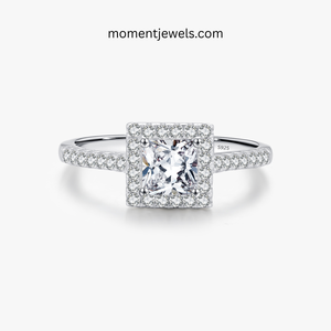 Bague carrée en argent sterling 925 pour femme, style IG, incrustation de zircon, plaqué rhodium, bijoux élégants pour banquet, 8g - Product Image 1