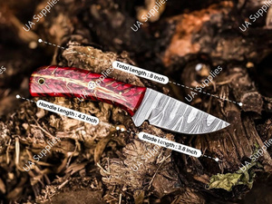 มีดเดินป่าอเนกประสงค์ขนาด 8 นิ้ว เหล็กดามัสกัส ราคาสุดคุ้ม คมกริบ ด้ามจับรูปทรงกรวยสน เหมาะสำหรับพกพาในชีวิตประจำวัน - Product Image 6