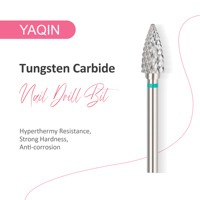 Outils de manucure et de pédicure Yaqin pour ongles en gel acrylique, cône à maïs de 3/32 pouces, carbure de tungstène aiguisé, fraises à ongles