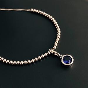 Bracelet à breloques en argent sterling avec pierre de naissance saphir de septembre, cadeau pour femme - Product Image 6