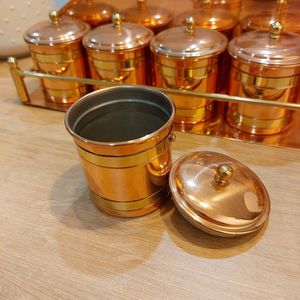 Premium Copper Storage Canister Set Hammered Finish with Lid, Kitchen Containers for Coffee Tea Sugar, Decorative Home Kitchen - Product Image 3