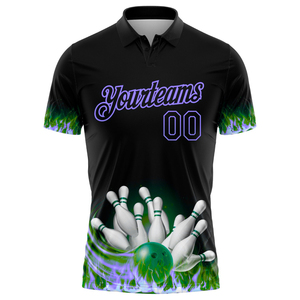 <b>Bowling</b> for <b>Shirts</b> Men USA Club Apparel Customizable Lightweight Heat-Transfer Printed Breathable Short Plus Size Polyester Fit - Product Image 2