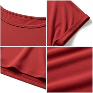 Top Corto Deportivo de Manga Corta, Transpirable, Corte Holgado, Cuello Redondo, Puños Enrollados, Fabricante OEM Personalizado al por Mayor - Product Image 5