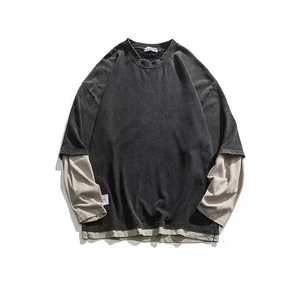 เสื้อยืดคอตตอนถักแบบสั่งทำพิเศษ OEM 100% แขนสั้นแบบเป็นทางการ ผ้าสองชั้น เก็บความร้อน พิมพ์ลายซิลค์สกรีน ขอบดิบ ผ้าเฟรนช์เทอร์รี่ - Product Image 3