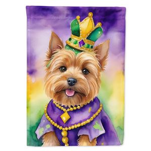 Norwich Terrier King Mardi Gras Drapeau de jardin multicolore Boîte aux lettres décorative et bannière de patio pour jardin et pelouse Oeuvre pour parterres de fleurs - Product Image 1