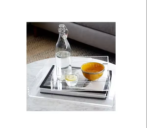 Plateau de présentation rectangulaire en lucite pour macarons, plateau de service transparent en acrylique pour aliments, fruits, légumes, décoration, vaisselle, plateaux en acrylique faits maison - Product Image 5