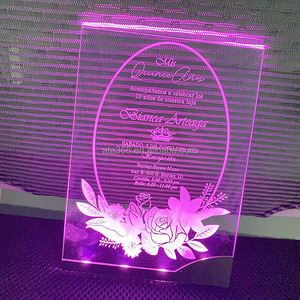 Venta al por mayor de tarjetas acrílicas de lujo personalizadas, invitaciones de boda, invitaciones de quinceañera personalizadas, boda con caja de invitación - Product Image 2