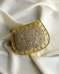 Luxury Kundan <b>Mirror</b> Mosaic Clutch Bag Handmade <b>Crystal</b> Bead Stone Bridal Purse Wedding Party Evening Designer Handbag - Product Image 2